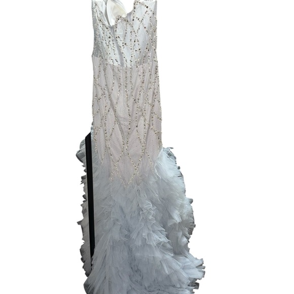 Glamorous White and Silver Prom Dress - Picture 3 of 5